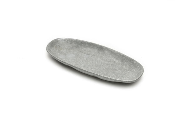 St. Clare Oval Plate 28 x 13cm - Reactive Grey/Blue