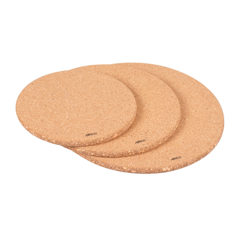 Avanti Round 3pc Cork Trivets With Magnets