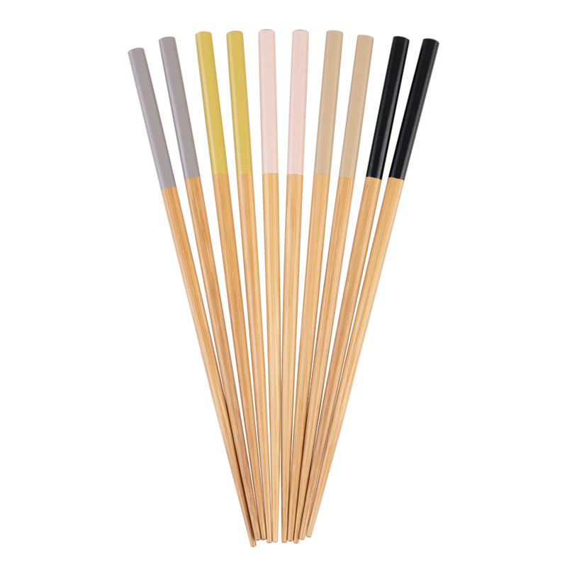 D.Line Bamboo Chopsticks - Set of 5 - Assorted Colours pack