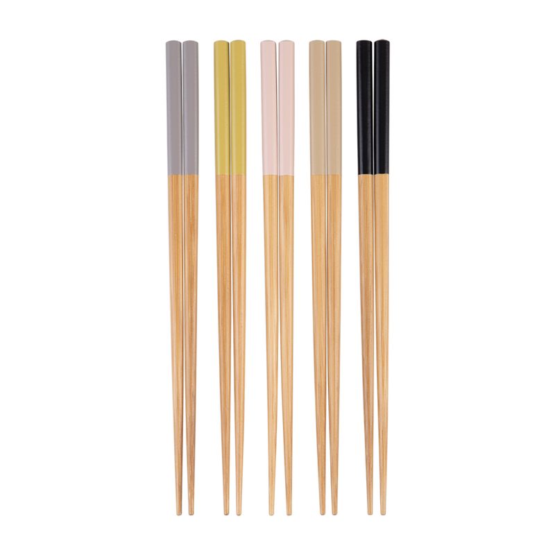 D.Line Bamboo Chopsticks - Set of 5 - Assorted Colours pack