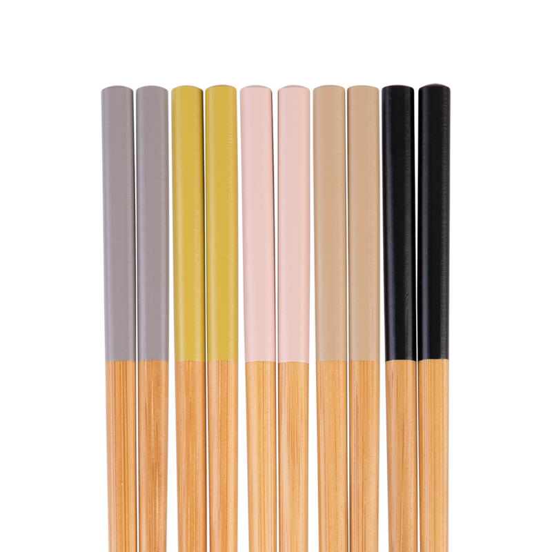 D.Line Bamboo Chopsticks - Set of 5 - Assorted Colours pack