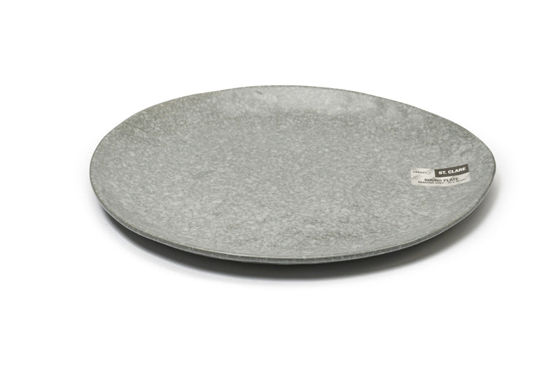 St. Clare  Round Plate Reactive Grey/Blue - 35x30cm