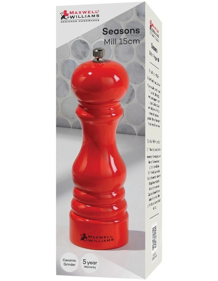 Maxwell & Williams Seasons Salt/Pepper Mill 15cm - Red - Gift Boxed