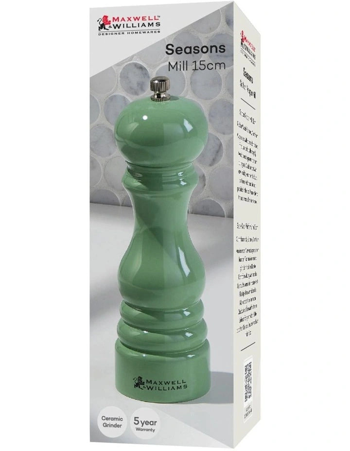 Maxwell & Williams Seasons Salt/Pepper Mill 15cm - Sage - Gift Boxed