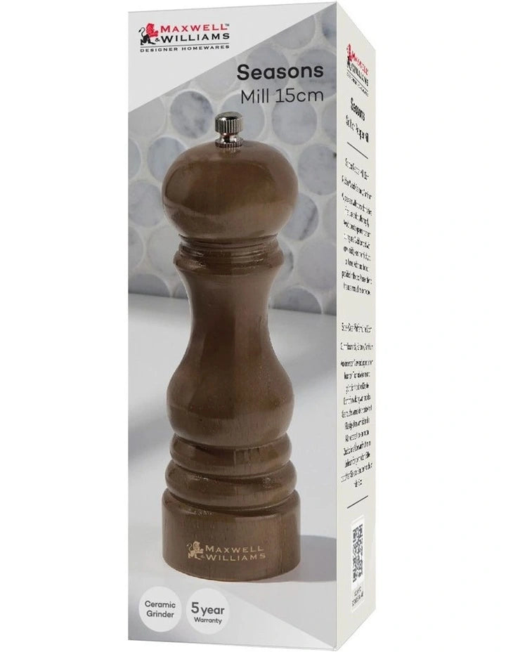 Maxwell & Williams Seasons Salt/Pepper Mill 15cm - Walnut - Gift Boxed