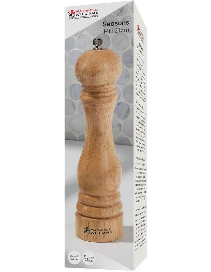 Maxwell & Williams Seasons Salt/Pepper Mill 21cm - Natural - Gift Boxed