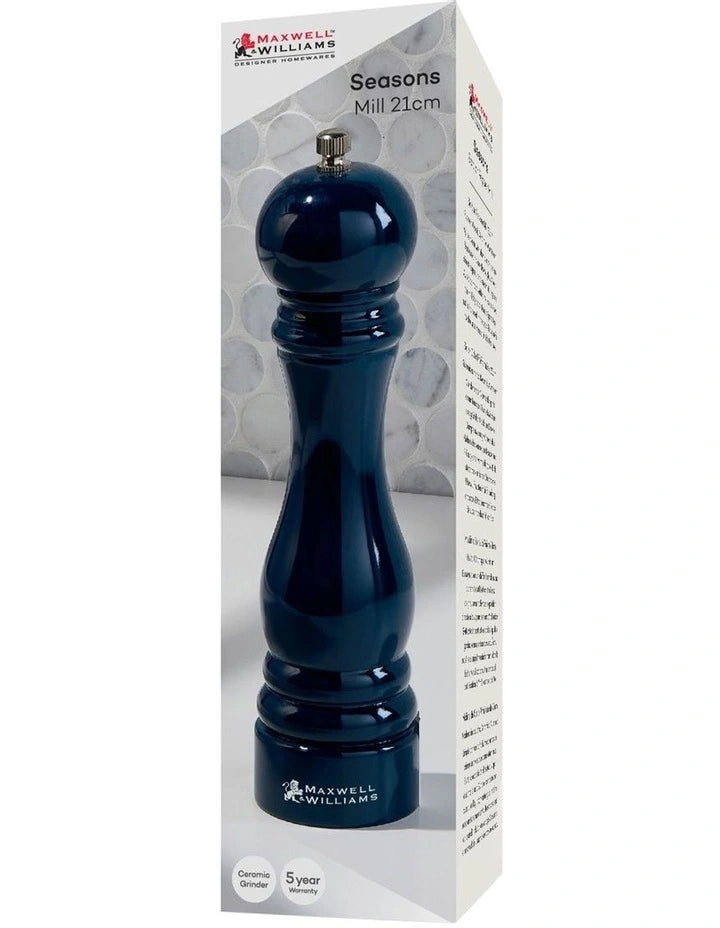 Maxwell & Williams Seasons Salt/Pepper Mill 21cm - Navy - Gift Boxed