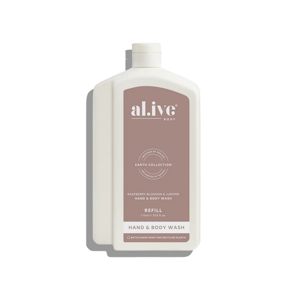al.ive Hand & Body Wash Refill 1L - Raspberry Blossom & Juniper (Made in Australia)