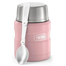 Thermos 470ml Stainless King Vacuum Food Flask/Jar with Spoon - Rose Pink