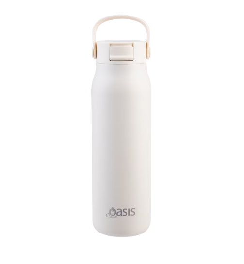 Oasis Ceramic Lined Stainless Steel Double Wall Insulated Sorrento Sipper Bottle 900ml - Alabaster