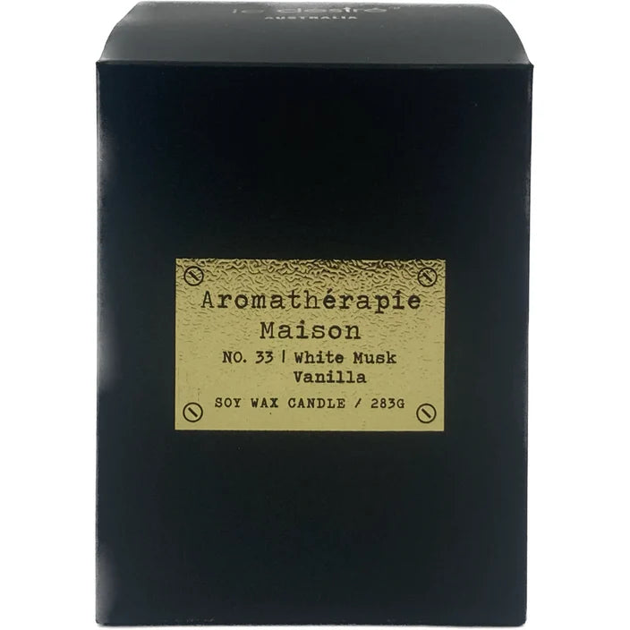 Le Desire Aromatherapie Maison Candle With Glass Dome Lid & Timber Wick - White Musk Vanilla - 283gr