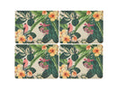 Maxwell & Williams The Blck Pen Frangipani Placemats - Set of 4 - Cork Back 34x26.5cm