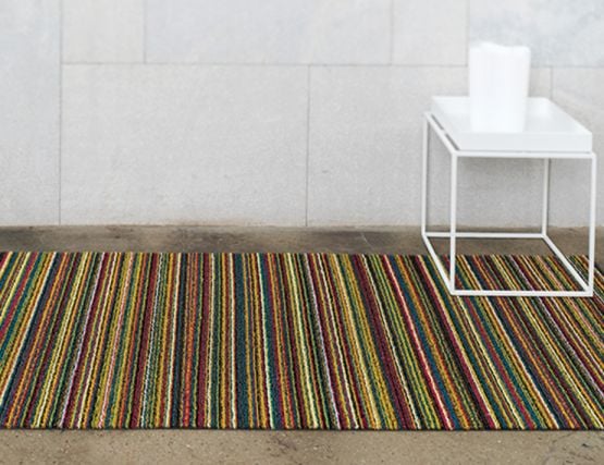 Chilewich Shag Indoor/Outdoor Utility Mat - Skinny Stripe - Bright Multi - 61x91cm