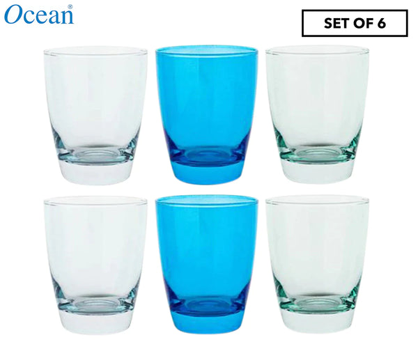 Ocean Tiara Blues Coloured Hi Ball Glasses Set of 6 - 465ml