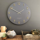 KATELYN Charcoal Metal Wall Clock Grey - 60cm