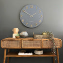 KATELYN Charcoal Metal Wall Clock Grey - 60cm