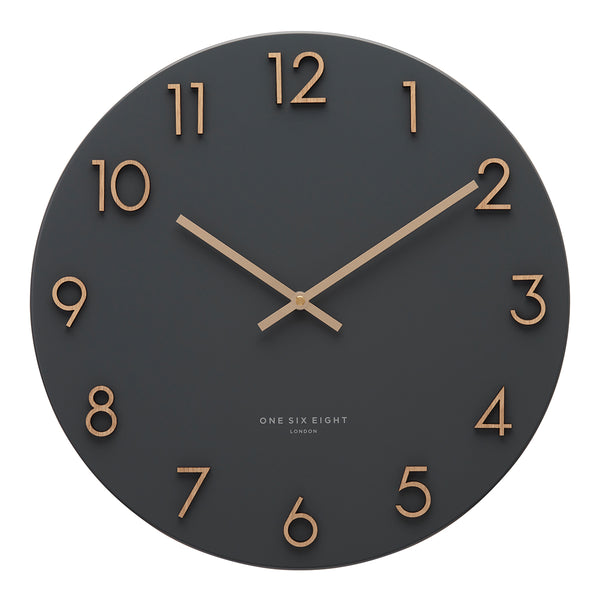 KATELYN Charcoal Metal Wall Clock Grey - 40cm