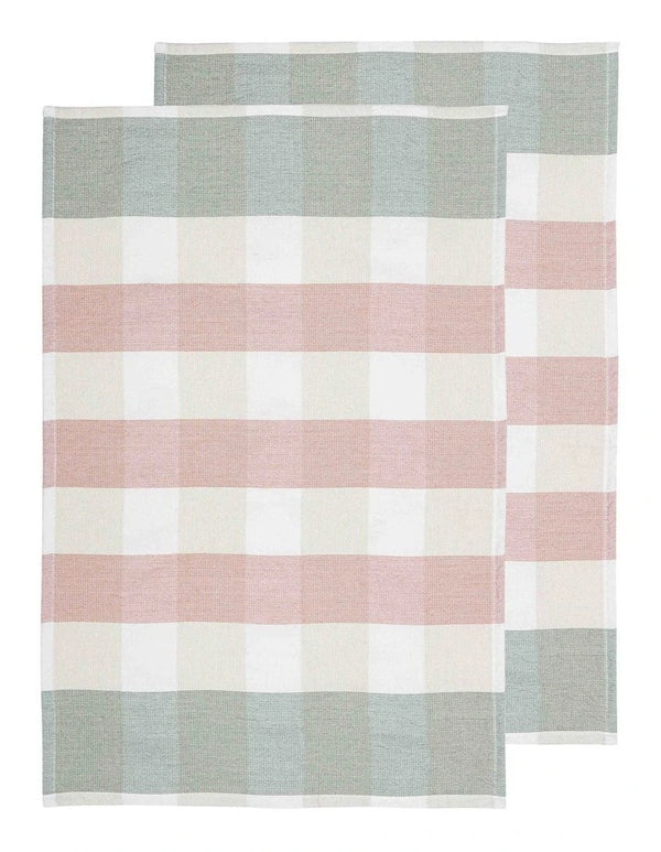 Ladelle  Bailie Terry Pink 2pk Kitchen Towel Set - 43x65cm