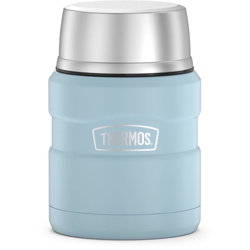 Thermos 470ml Stainless King Vacuum Food Flask/Jar with Spoon - Powder Blue