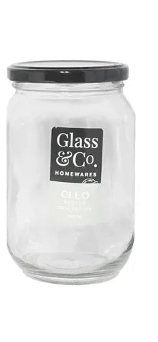 Glass Co. Cleo Round Large Glass Jar - 700ml