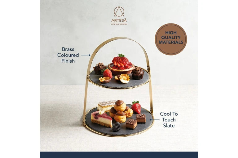 Artesa Slate Serving Stand 2 Tier 29x35cm