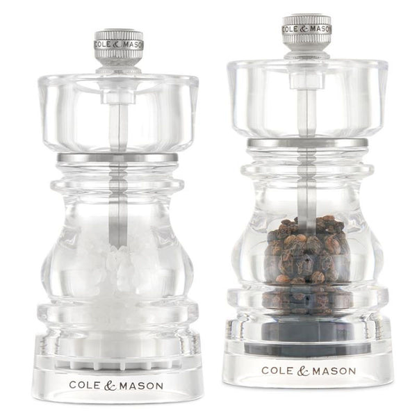 Cole & Mason London Acrylic Salt and Pepper Mill Gift Set - 13cm