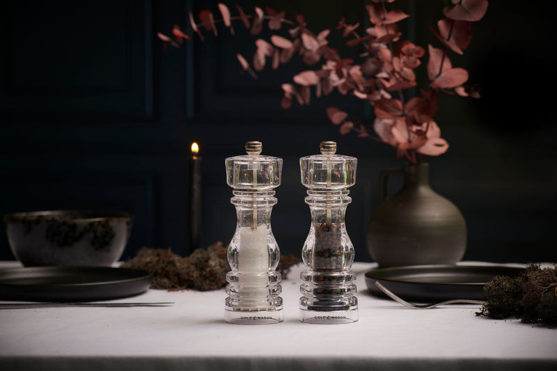 Cole & Mason London Acrylic Salt and Pepper Mill Gift Set - 18cm