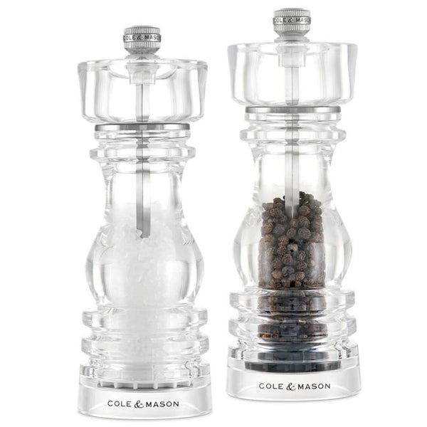Cole & Mason London Acrylic Salt and Pepper Mill Gift Set - 18cm