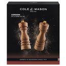 Cole & Mason London Salt and Pepper Mill Gift Set - Natural Beech - 18cm