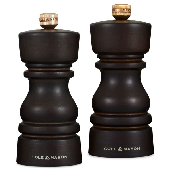 Cole & Mason London Salt and Pepper Mill Gift Set - Chocolate Wood - 13cm