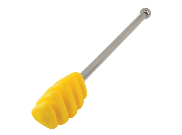 Silicone Honey Dipper with Stainless Steel Handle - Yellow