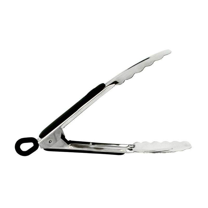 Appetito Heavy Duty Tongs With Rubber Grip & Locking Ring 30cm - Stainless Steel