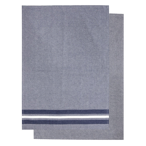 Ladelle Culinary Jumbo Kitchen Towels - Set of 2 - Navy