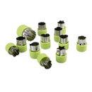Appetito Fruit & Vegetable Cutters Set of 12 Assorted Shapes - Green