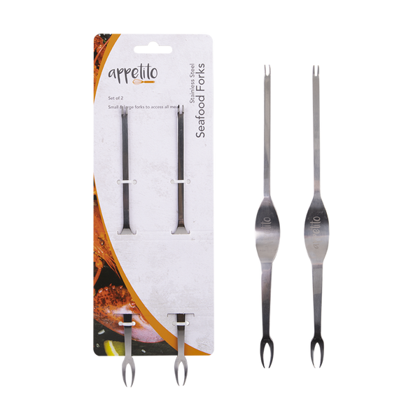 Appetito Stainless Steel Seafood Forks - Set of 2