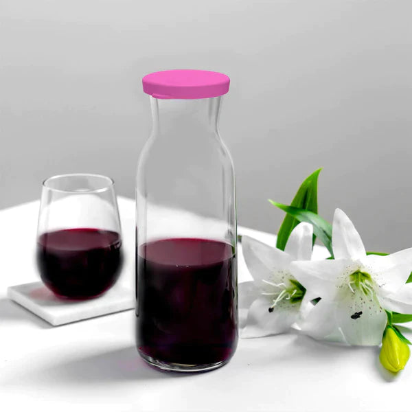 Fonte Glass Carafe With Pink Silicone Lid - 700ml - LAV (Made in Turkey)