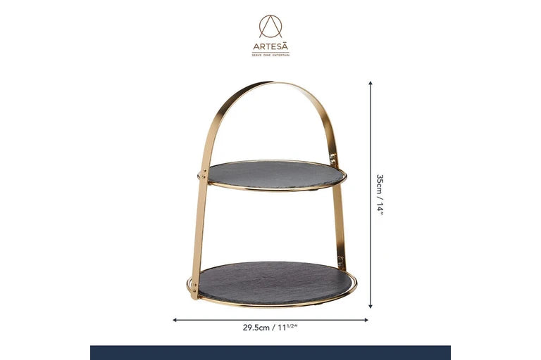 Artesa Slate Serving Stand 2 Tier 29x35cm