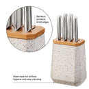 Furi Stone Knife Block Set Sepia Terrazzo - 5 Piece