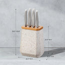 Furi Stone Knife Block Set Sepia Terrazzo - 5 Piece