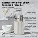 Furi Radial Stone Block Set Snow Terrazzo - 5 Piece