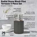 Furi Radial Stone Block Set Flint Terrazzo - 5 Piece