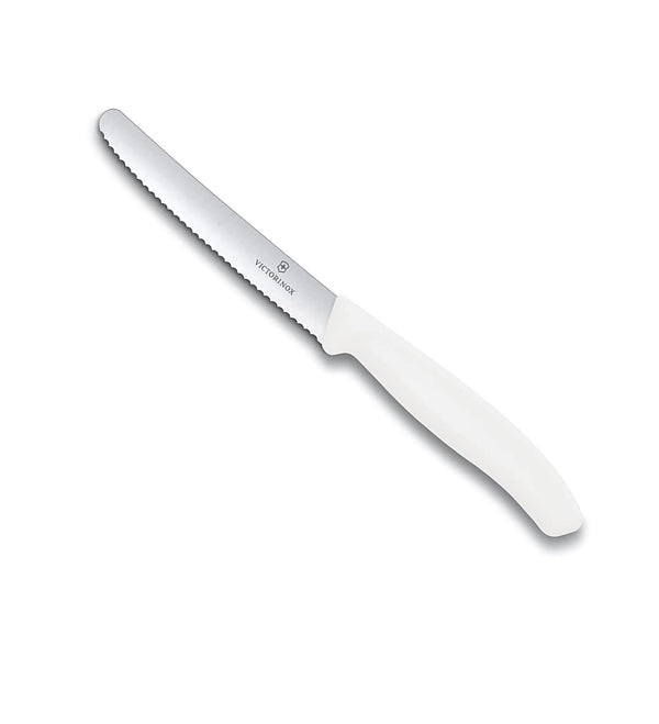 Victorinox Tomato & Sausage, Wavy Edge Knife 11cm - White