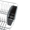 D.Line Small Dish Drainer Chrome/PVC with Caddy Charcoal - 36.5 x 32.3 x 14.3cm