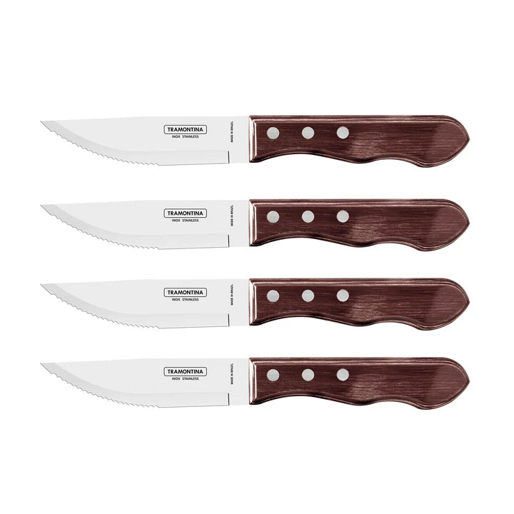 Tramontina Churrasco Jumbo Steak Knives Set of 4 - Brown