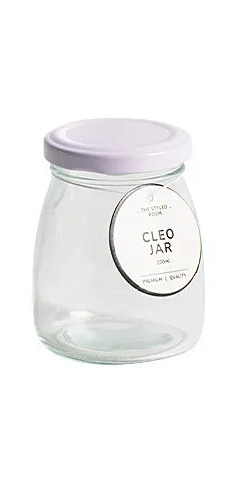Glass Co. Cleo Milk Glass Jar - 200ml - White Lid