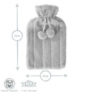 Hot Water Bottle With Plush Grey Cover