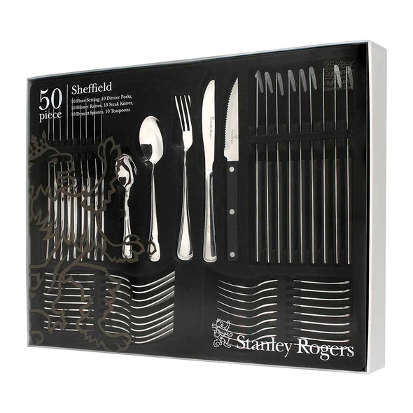 Stanley Rogers Sheffield Cutlery Set With Steak Knives - 50pc