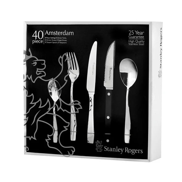 Stanley Rogers Amsterdam Cutlery Set Stainless Steel - 40pc