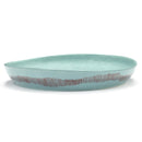 Ottolenghi Serving Bowl - Azure With Red Stripes - FEAST