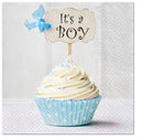 Paw Lunch Napkins "It's a Boy"- Pack of 20 - Blue Cupcake - 33x33cm